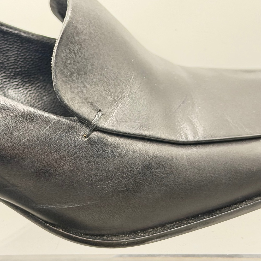 Evan-Picone Black Leather Loafers Size 8.5M Square Toe Block Heel Made in Spain - Picture 9 of 9
